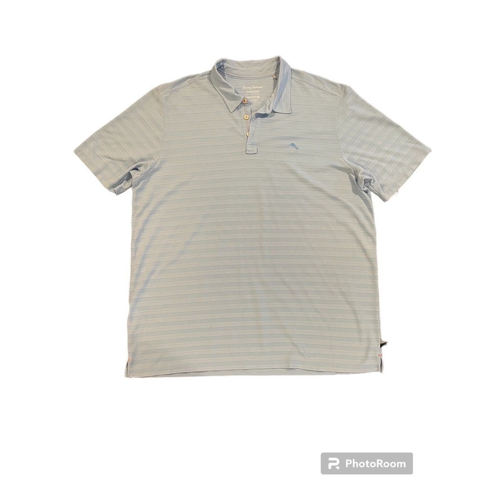 Tommy Bahama Island Zone Polo 3XLT Light Blue Cotton Blend